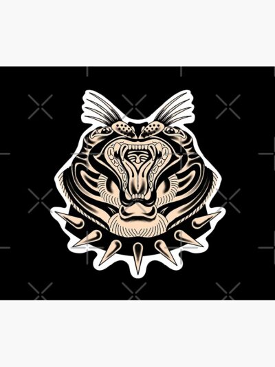 Tiger King Traditional Tattoo Blackwork Tapestry Official Tattoo Gifts Merch