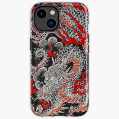 Black Dragon With Fire And Clouds Iphone Case Official Tattoo Gifts Merch