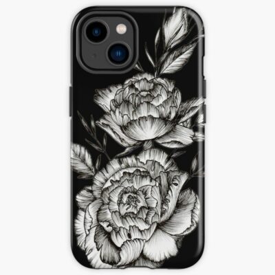 Blackwork Peony Iphone Case Official Tattoo Gifts Merch