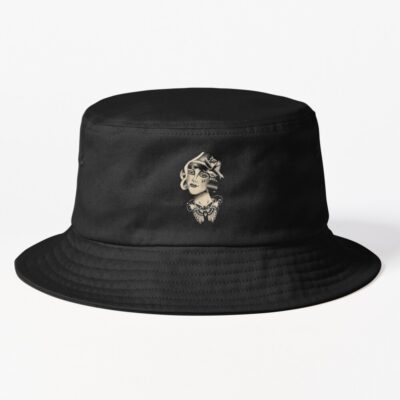 Crying Girl Face Tattoo Bucket Hat Official Tattoo Gifts Merch