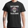 Tattooed Teacher Sugar Skull Violet Roses Teacher T-Shirt Official Cow Anime Merch