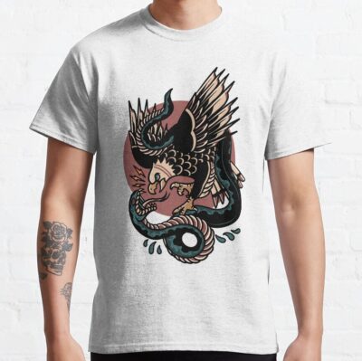 Eagle Versus Snake Traditional Tattoo T-Shirt Official Tattoo Gifts Merch