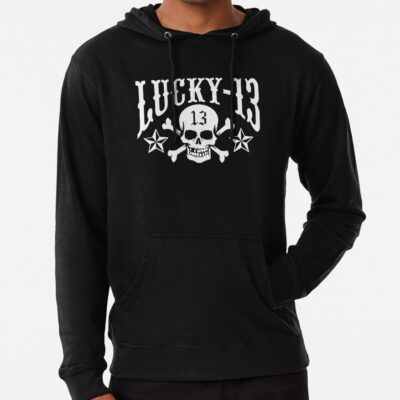 New Lucky 13 Skull Biker Punk Tattoo Rockabilly Hot Rod Hip Hop Hoodie Official Tattoo Gifts Merch