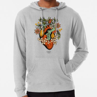 Anatomical Heart With Flowers, Tattoo Flash Hoodie Official Tattoo Gifts Merch