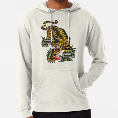 Traditional Crawling Tiger Tattoo Design Hoodie Official Tattoo Gifts Merch