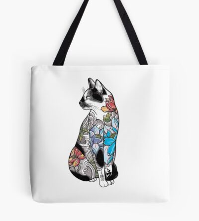 Cat In Lotus Tattoo Tote Bag Official Tattoo Gifts Merch