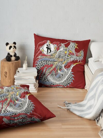 Yakuza Dragon Tattoo Throw Pillow Official Tattoo Gifts Merch