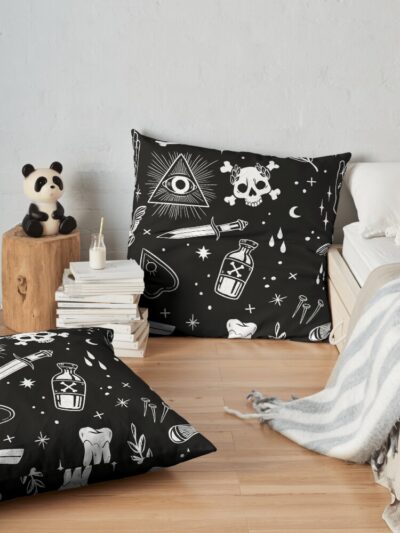 A Few Macabre Things Throw Pillow Official Tattoo Gifts Merch