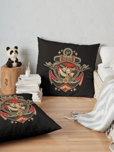 Kiss Of Love Throw Pillow Official Tattoo Gifts Merch