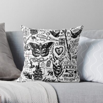 Tattoos Collage Throw Pillow Official Tattoo Gifts Merch