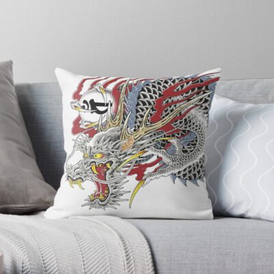 Kazuma Kiryu Dragon Tattoo Horizontal Throw Pillow Official Tattoo Gifts Merch