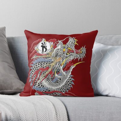 Yakuza Dragon Tattoo Throw Pillow Official Tattoo Gifts Merch