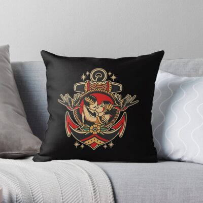 Kiss Of Love Throw Pillow Official Tattoo Gifts Merch