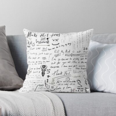 Louis Tomlinson Handwriting Throw Pillow Official Tattoo Gifts Merch