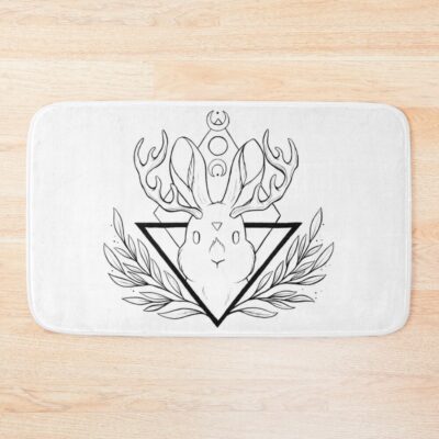 Lunar Rabbit / Jackalope | Nikury Bath Mat Official Tattoo Gifts Merch