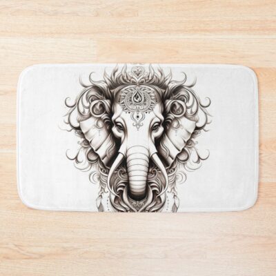 Thai Elephant Tattoo : Thai Sak Yant Chang Erawan (Elephant) Tattoo Design Bath Mat Official Tattoo Gifts Merch