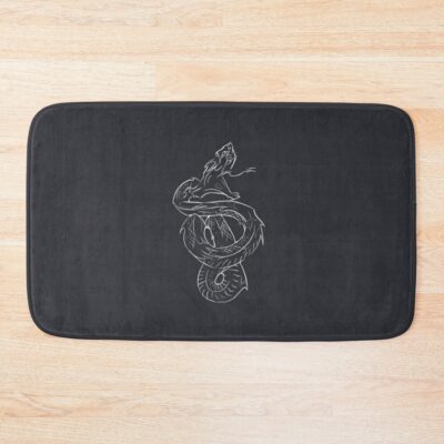 White Viper  Line Art Snake Bath Mat Official Tattoo Gifts Merch