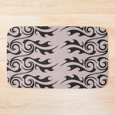 Maori Swirl Tattoo. Tribal Wavy  Element. By Mill2023 Bath Mat Official Tattoo Gifts Merch