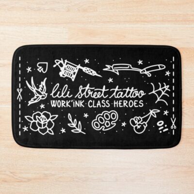 Lili Street Tattoo Work'Ink Class Heroes Old School (Visual White) Bath Mat Official Tattoo Gifts Merch