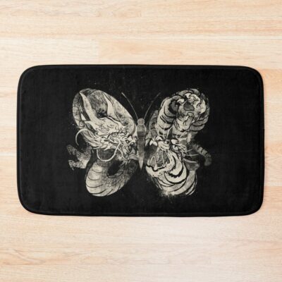 Dragon Tiger Tattoo Butterfly By Tobe Fonseca Bath Mat Official Tattoo Gifts Merch