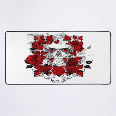 Skull With Red Roses Tattoo Mouse Pad Official Tattoo Gifts Merch