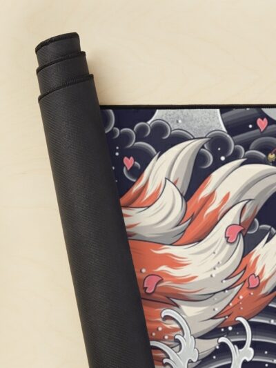 Nine Tailed Fox Spirit Playing In The Rain Mouse Pad Official Tattoo Gifts Merch