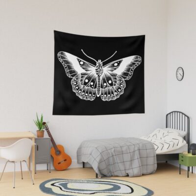 White Butterfly Tattoo Tapestry Official Tattoo Gifts Merch