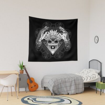 Skull Witch Crystal Tapestry Official Tattoo Gifts Merch