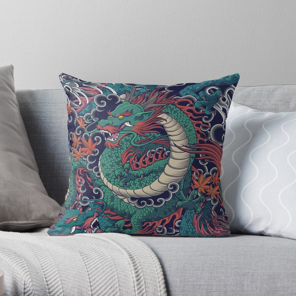 The Mythical Dragon Pattern Throw Pillow